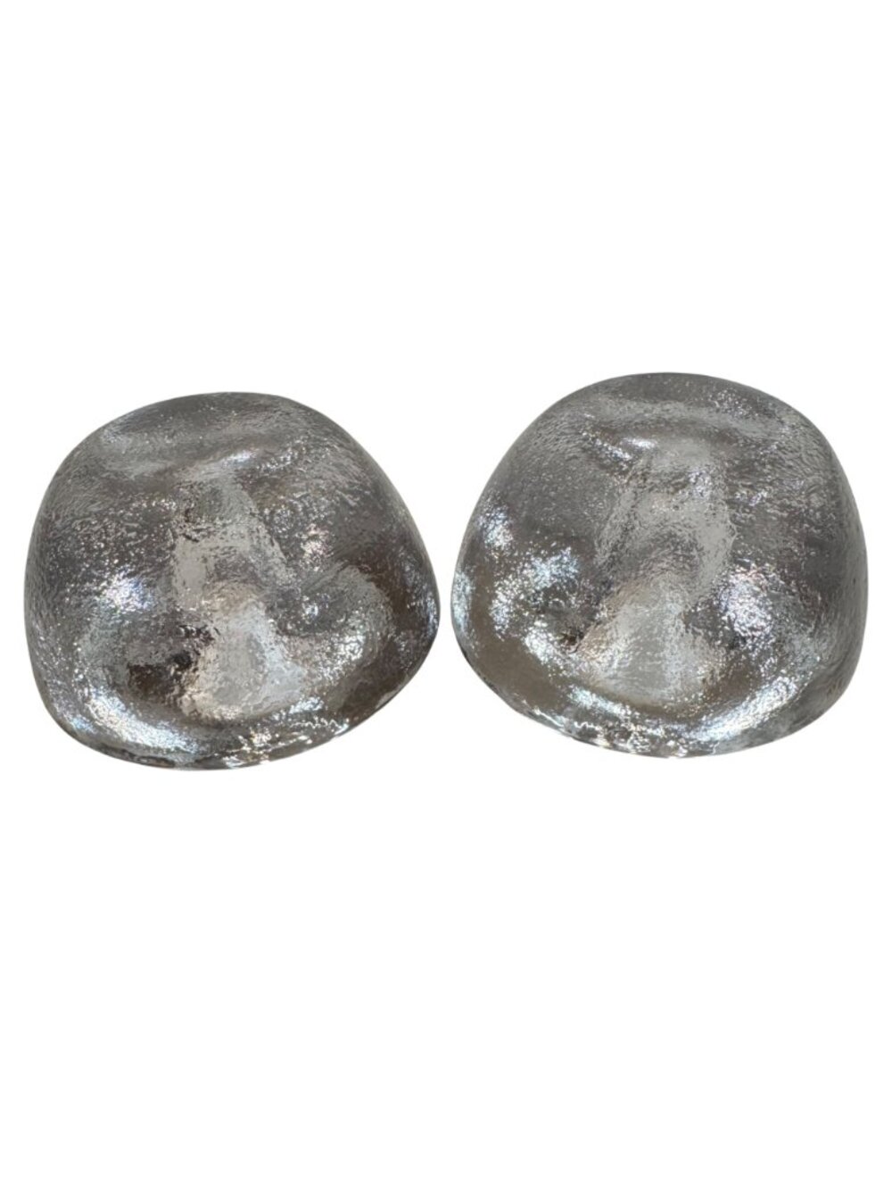 Blenko Clear Glass Taper Candle Holders Heavy 4" in Set of 2 Vtg MCM Home Decor - Picture 10 of 12